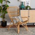 Baxton Studio Earvin Modern Bohemian Natural Brown Rattan Armchair 224-12707-ZORO